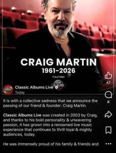Craig Martin Taylor, Death: CEO And Founder of Classic Albums Live Has Died